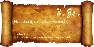 Weidinger Zsigmond névjegykártya